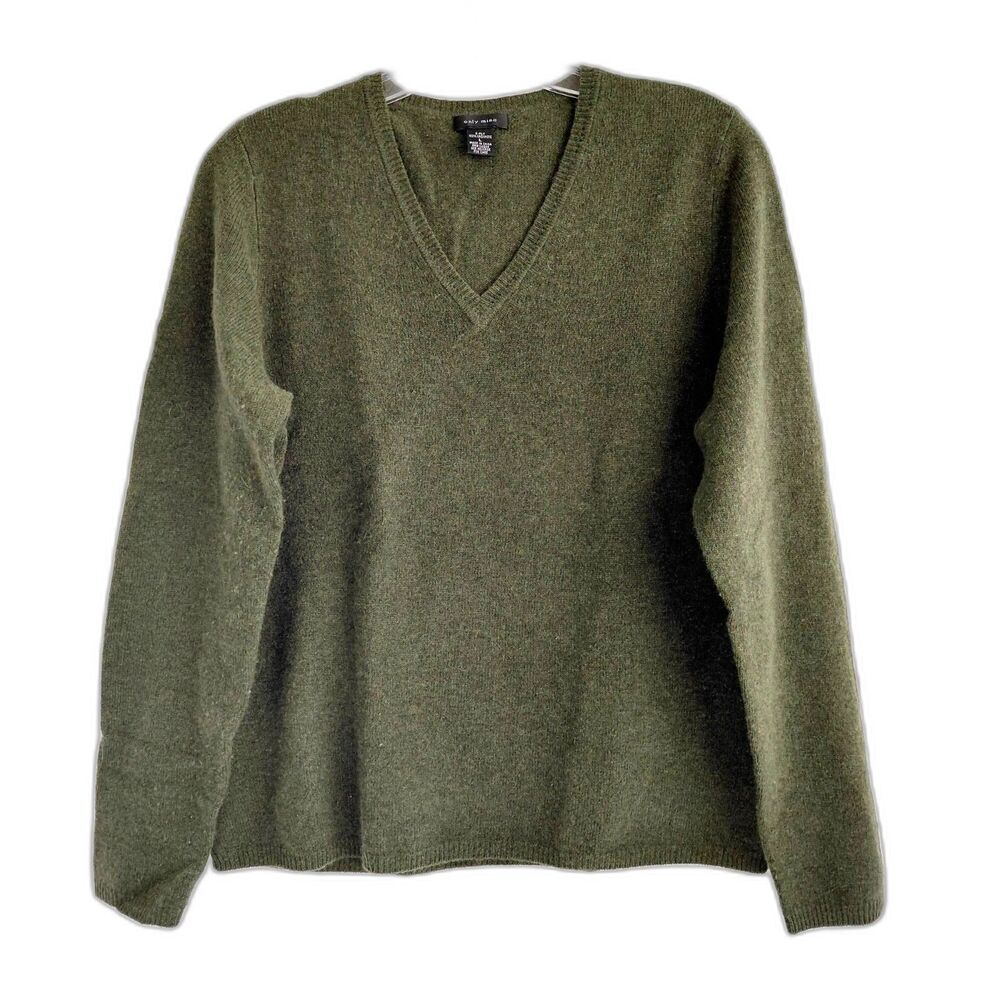 Only Mine Women's 100% Cashmere V-Neck Sweater - Size Large